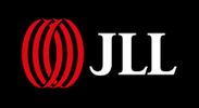 Logo with red overlapping rings and white JLL text on black background.