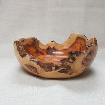 Natural Edged Yew Bowl