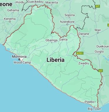 Map of Liberia and Bong County