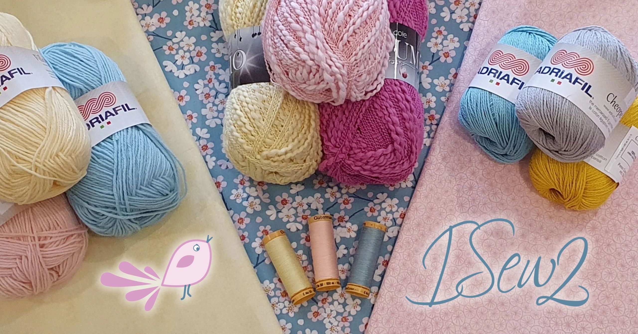 A selection of fabric, wool, yarn & thread