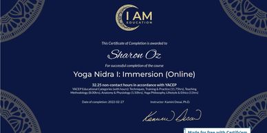 Yoga Nidra certificate