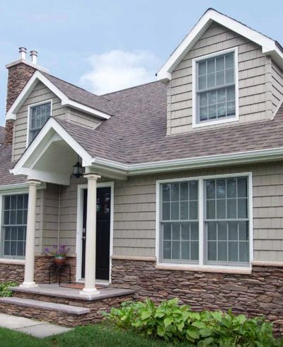 Foundry architectural shake siding installed on a residential home exterior