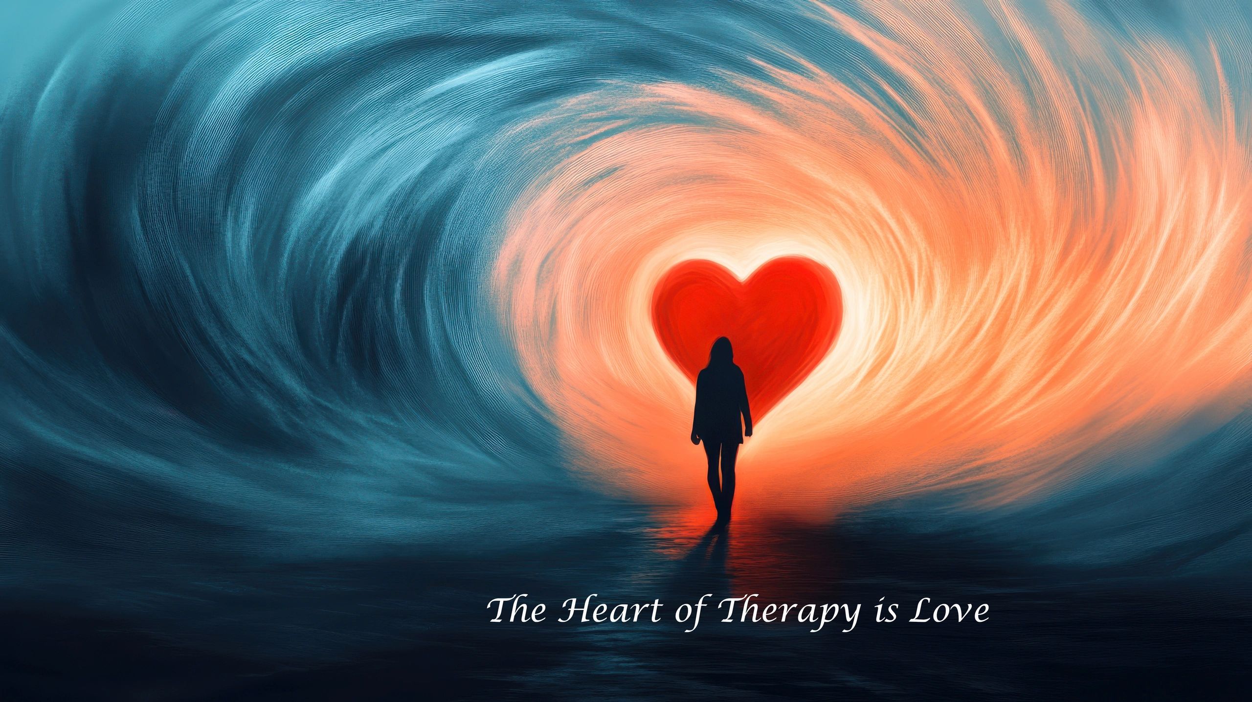 red Hart women walking toward the heart
Tag the heart of therapy is love.