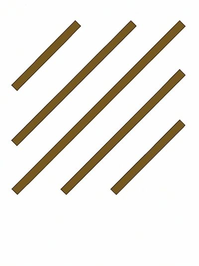 Five brown diagonal bars on a white background.