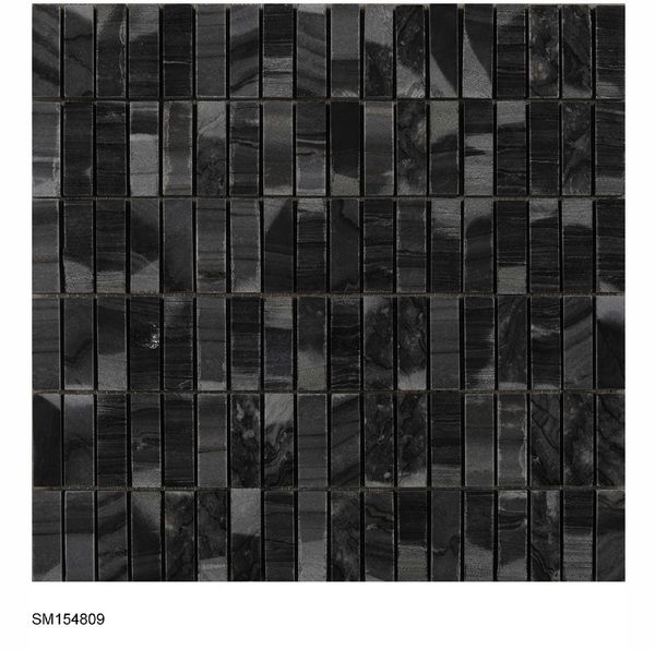 Black stone mosaic tile