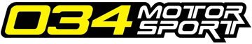 Logo of 034 Motorsport in bold yellow and white text on black background.