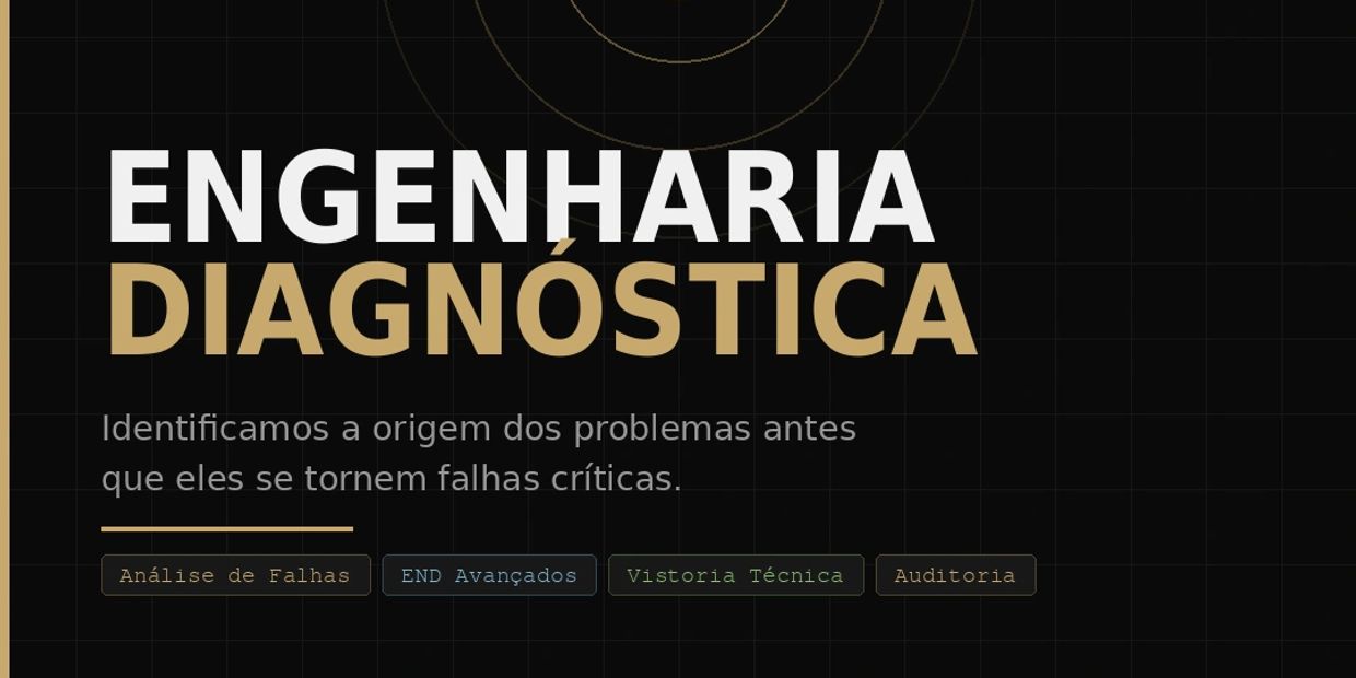 Texto sobre engenharia diagnóstica e identificação de problemas.