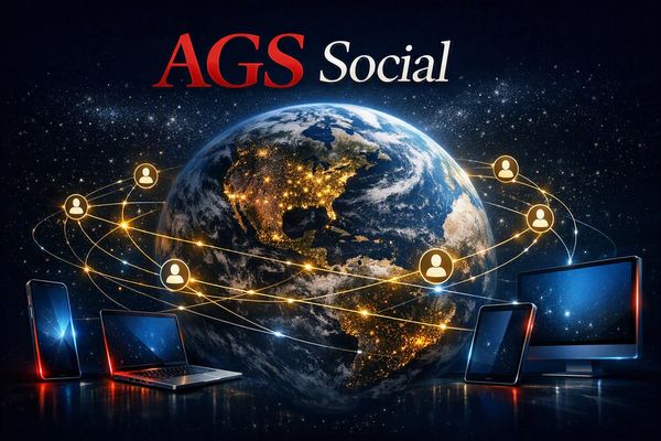 Global digital network connecting people through devices.