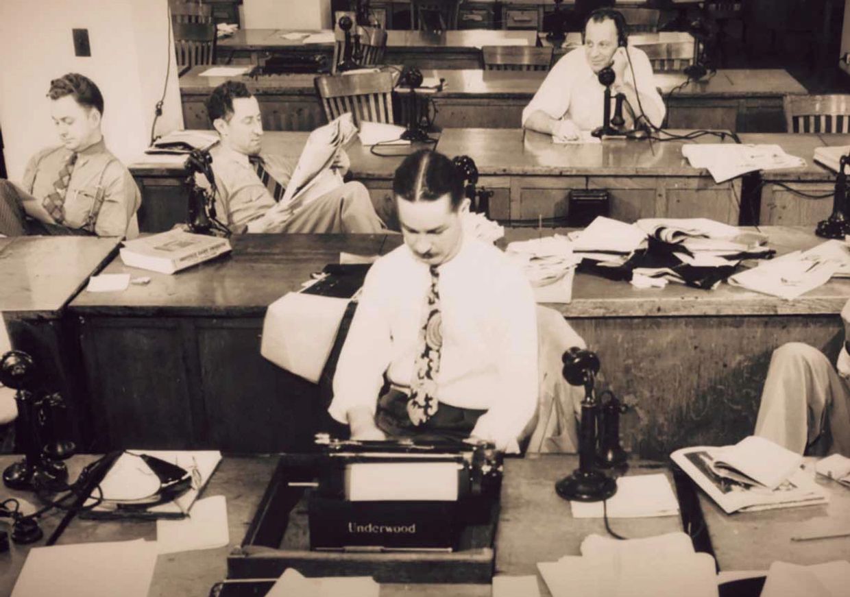 Old school news room