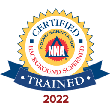 Certified Notary Signing Agent trained and background screened in 2022.