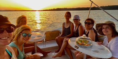 Ladies' group dinner sunset cruise.