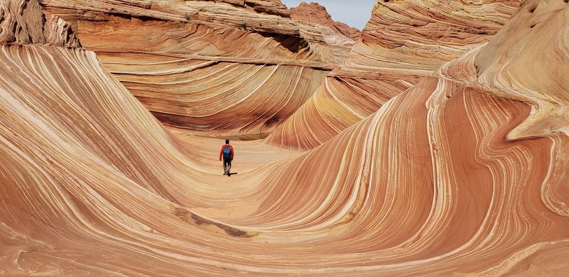 THe Wave
Hiker at the wave
North Coyote Buttes
Vermillion Cliffs national Monument
Arizona