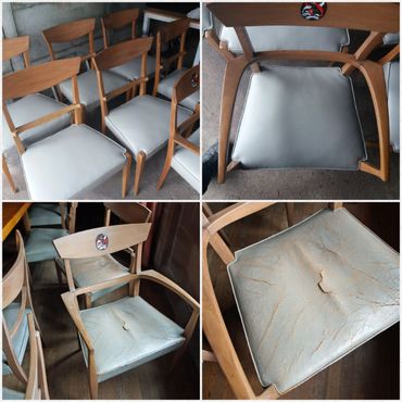 Coventry Cathedral board room chairs 50 years old, recovered. 
