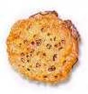 Close-up of a chocolate chip cookie.