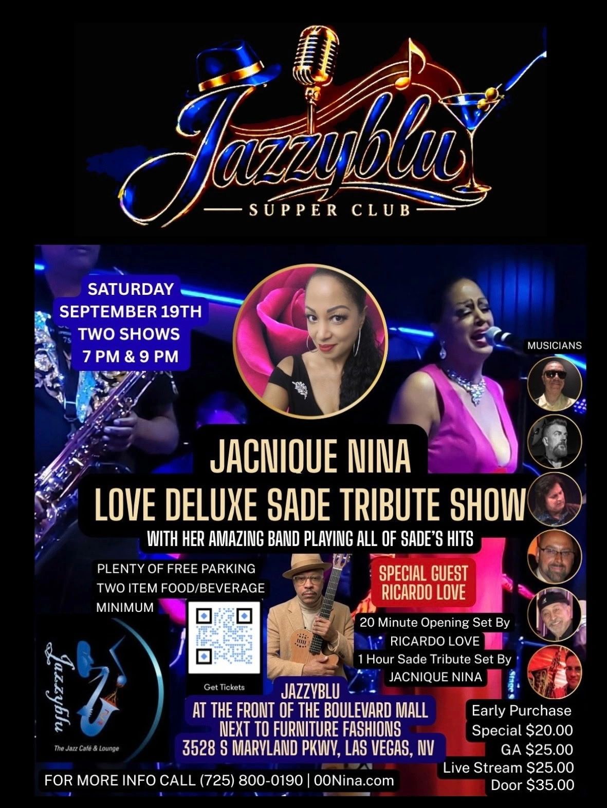 LOVE DELUXE: A SADE TRIBUTE EXPERIENCE 🎶
This Saturday, September 19, spend an unforgettable Night