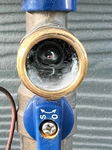 Cold water flush valve before cleaning