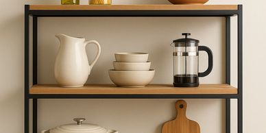 Estante de metalon e mdf