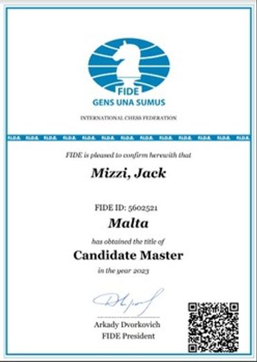 Candidate Master Certificate