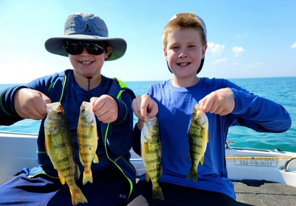 2 happy dudes after a day of Perch fishing lake St. Clair