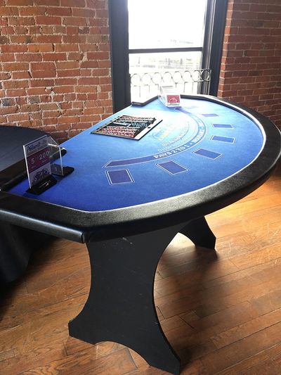 Blackjack table at a casino party in Buffalo NY.