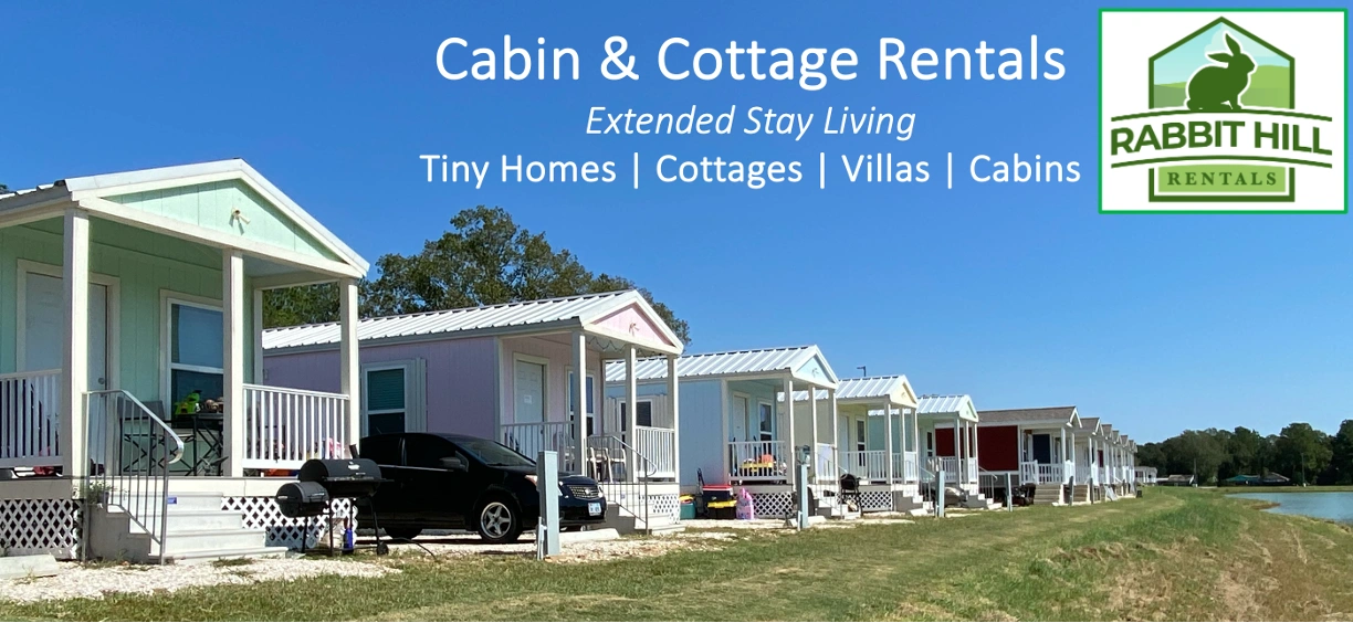 Cottage &amp; Cabin Rentals in New Caney, TX | Rabbit Hill Rentals