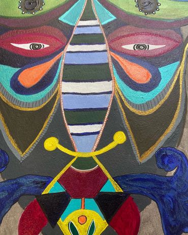 Details of the Butterfly Lovers Figurative Art, from the Spiraliens Series. Male Energy.