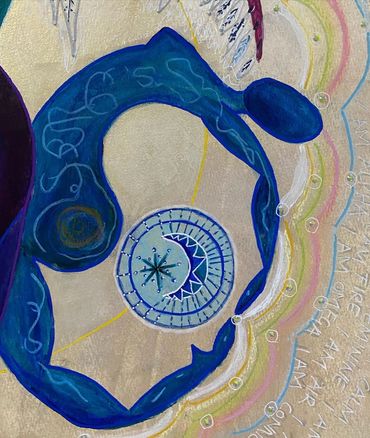 Dali’s Totem, figurative details of the acrylic painting - a tribute to Salvador Dali.