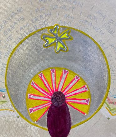 Dali’s Totem, figurative details of the acrylic painting - a tribute to Salvador Dali.