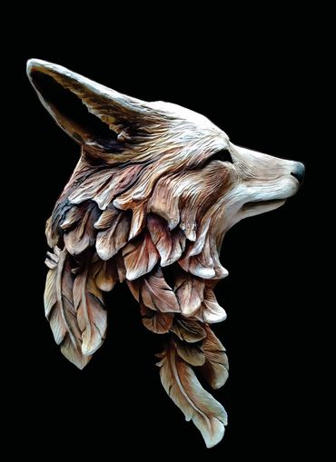 Cristina Sanchez sculpture, Coyote - Stoneware clay - Sold
