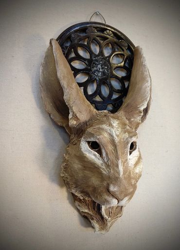 Cristina Sanchez sculpture. "Conejo de la luna" - stoneware 