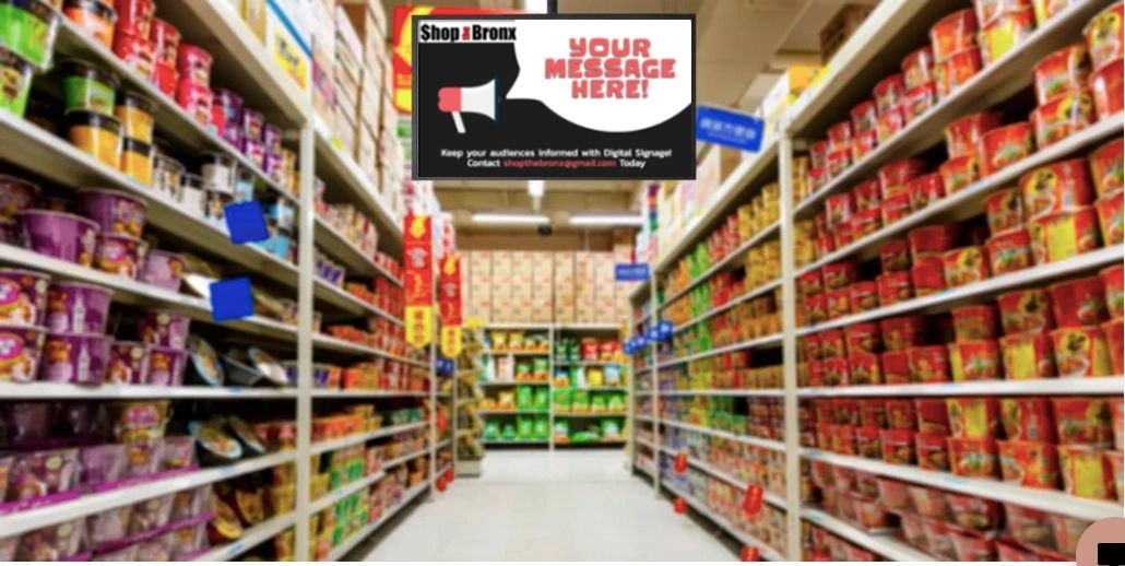 indoor digital billboard in Bronx stores and businesses