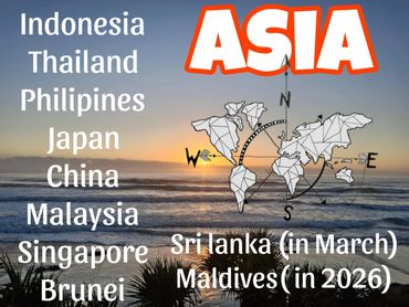 asian countries travelled and sunset