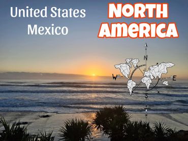 north america countries travelled and sunset