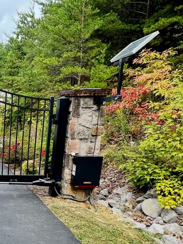 residential swing gate with solar powered motor