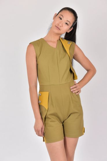 DTN Sunflower jumpsuit. Made in the U.S.A. Drop us a line for your online orders.