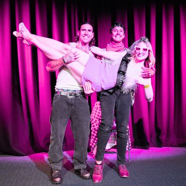 Male stripper Geelong lifting a guest during a live show