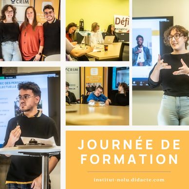 Montage photographique de la journée de formation présentant formateurs, formatrices et ceux et cell
