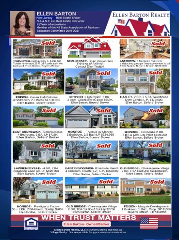 Ellen Barton Realty showcases sold and available homes with detailed listings and contact info.