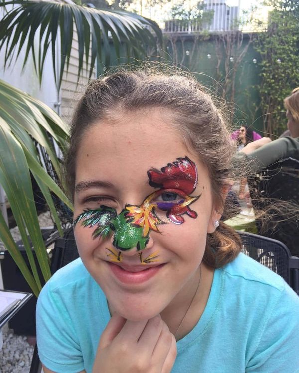 Chicken face paint design hey hey Moana Face Paint chicken design