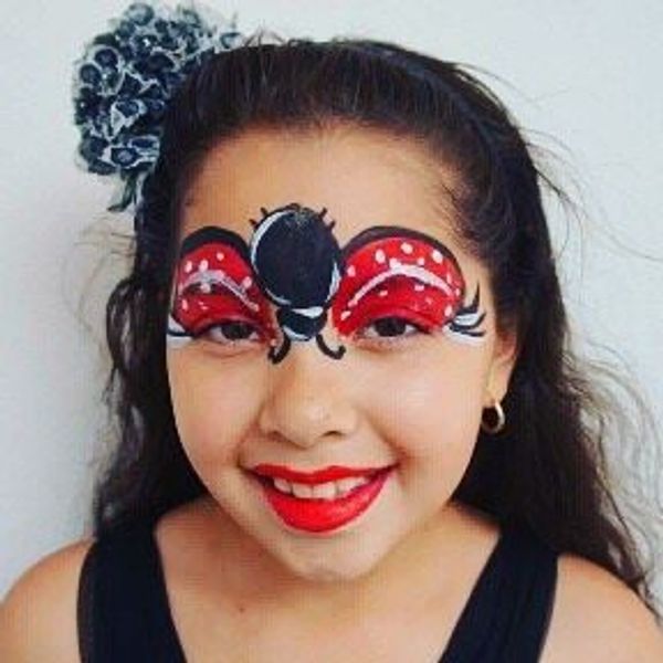 Ladybug face paint design cute for girls easy