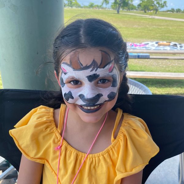 La Vaca Loca, Face Paint, cow Face Paint design mask