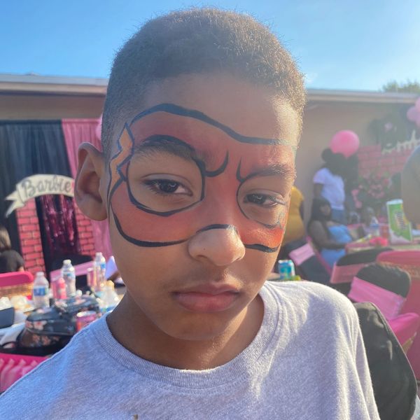 Quick easy flash superhero face paint design