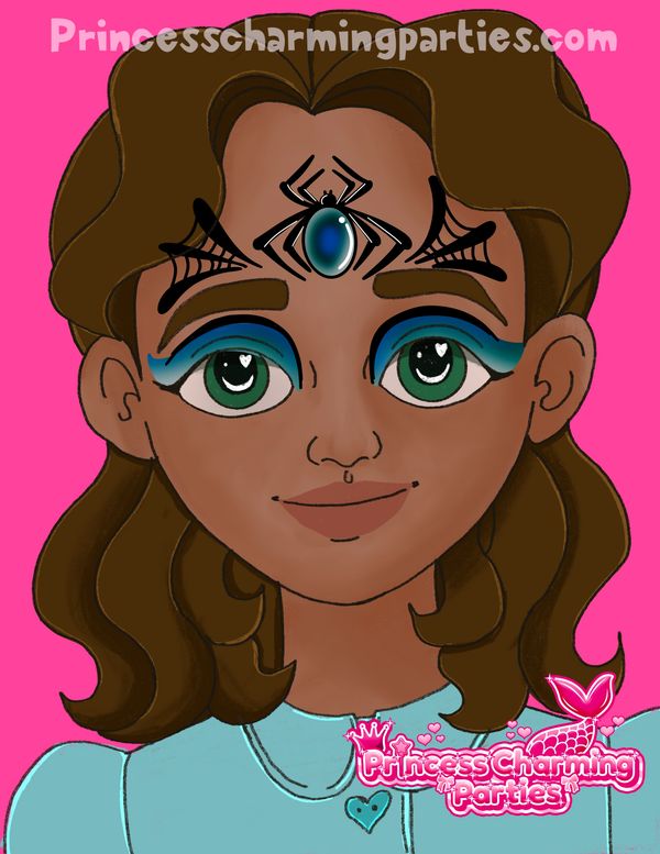 Halloween spider web queen Face Paint design for beginners easy