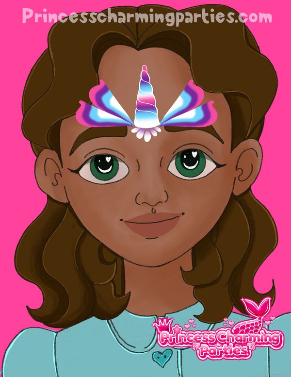 One minute Face Paint, unicorn design easy