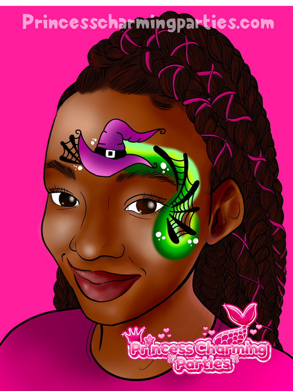 Witch face paint design Halloween face paint ideas for kids