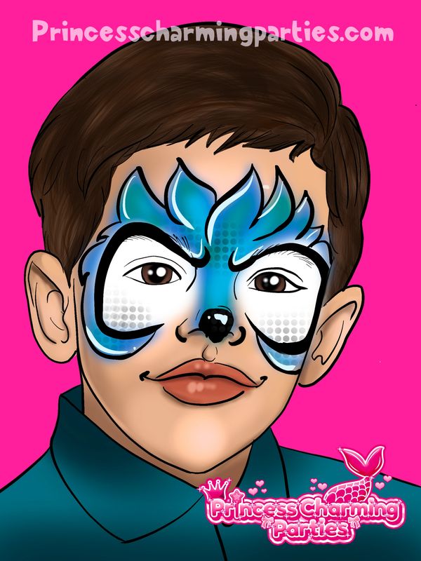 Sonic the hedgehog face paint boys design by Princess Charming Parties