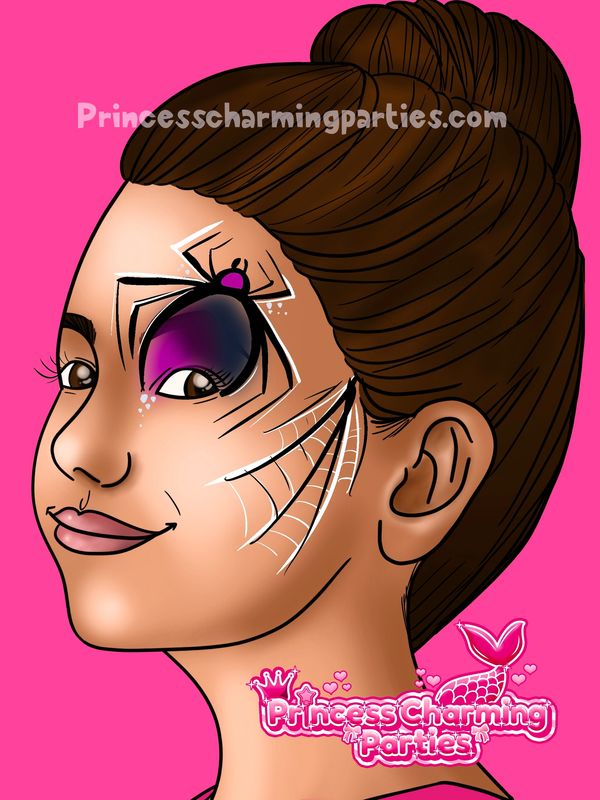 Halloween face paint Creepy spider face paint design by princess charming parties