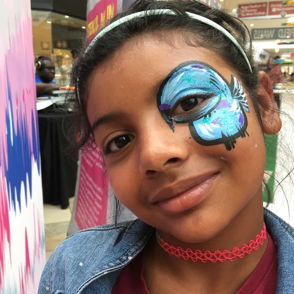 Bird face, paint, design, abstract, cute ideas for face paint birds