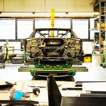 Lamborghini Miura chassis, under full concours restoration by Cairati.