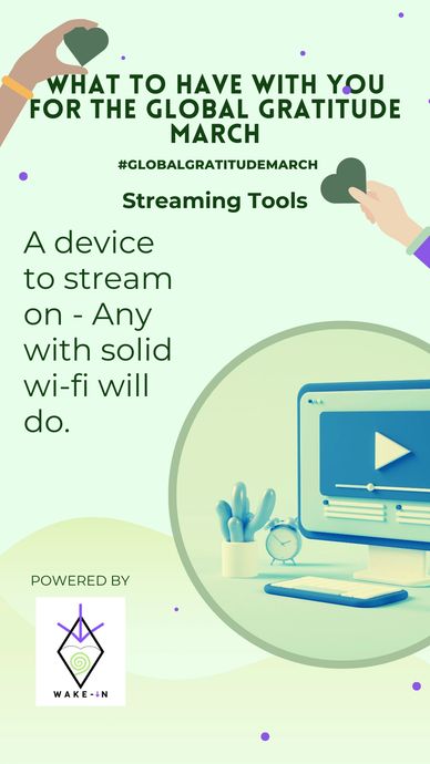 How To Stream graphic about streaming with wi-fi from any device, shades of green and white, logo